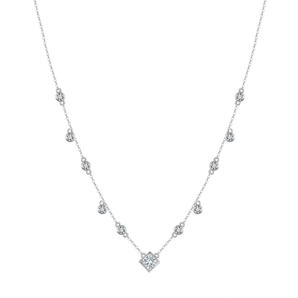 Lantisor argint 925, JW1764, model elegant, placat cu rodiu
