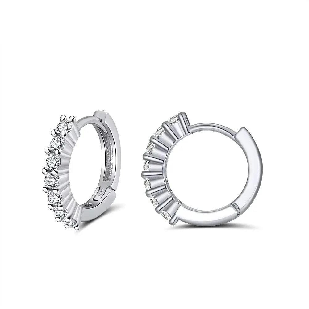 Cercei rotunzi argint 925, JW1754, model elegant, placati cu rodiu