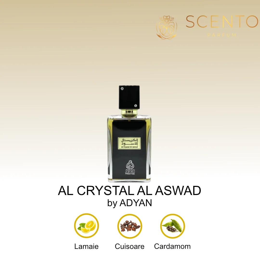 Apă de parfum ADYAN, AL CRYSTAL AL ASWAD, barbat, 100ML - Original Dubai