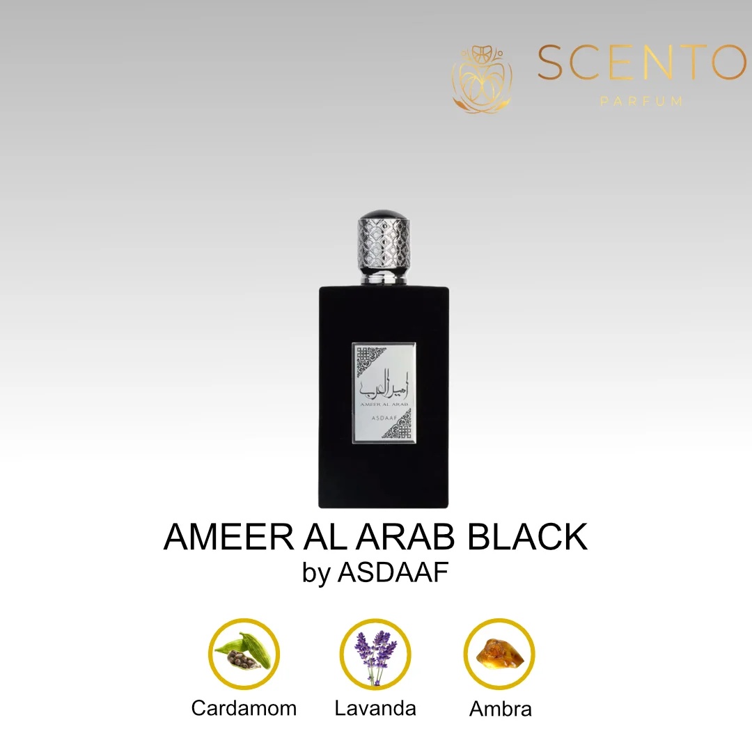 Parfum arabesc Ameer Al Arab Black, Asdaaf, apa de parfum 100 ml, barbati - Original Dubai