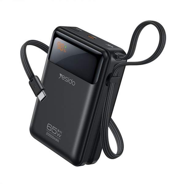 Baterie Externa Yesido YP97, 20000mAh, 65W, PD, 2 x USB-C, Gri