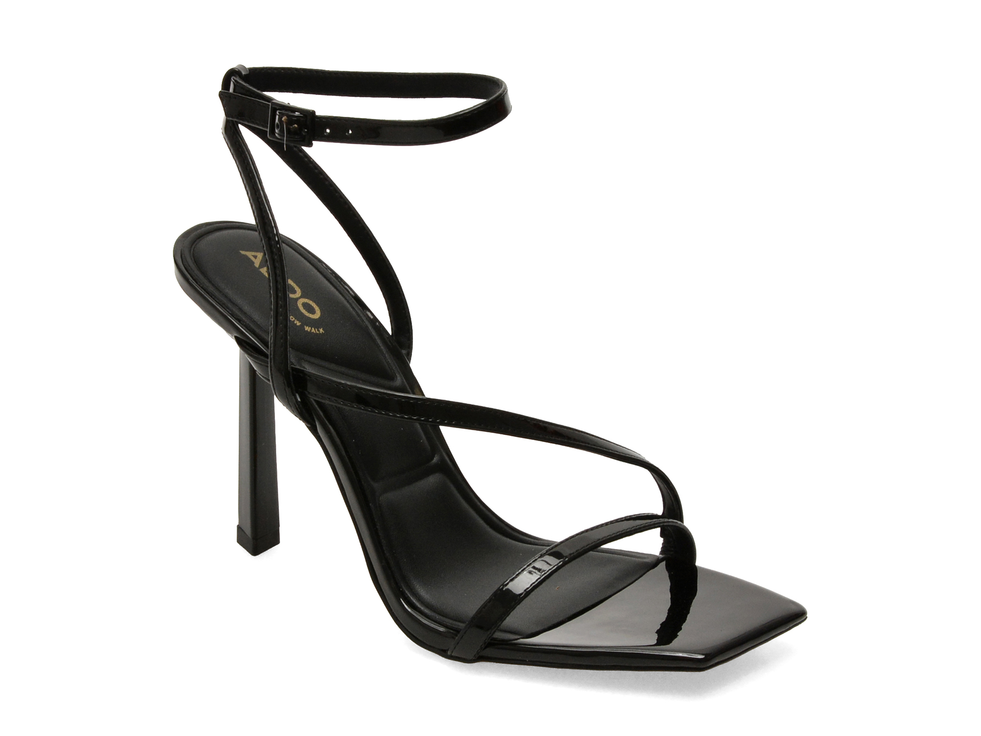 Sandale elegante ALDO negre, SCINTILLA 001, din piele ecologica lacuita