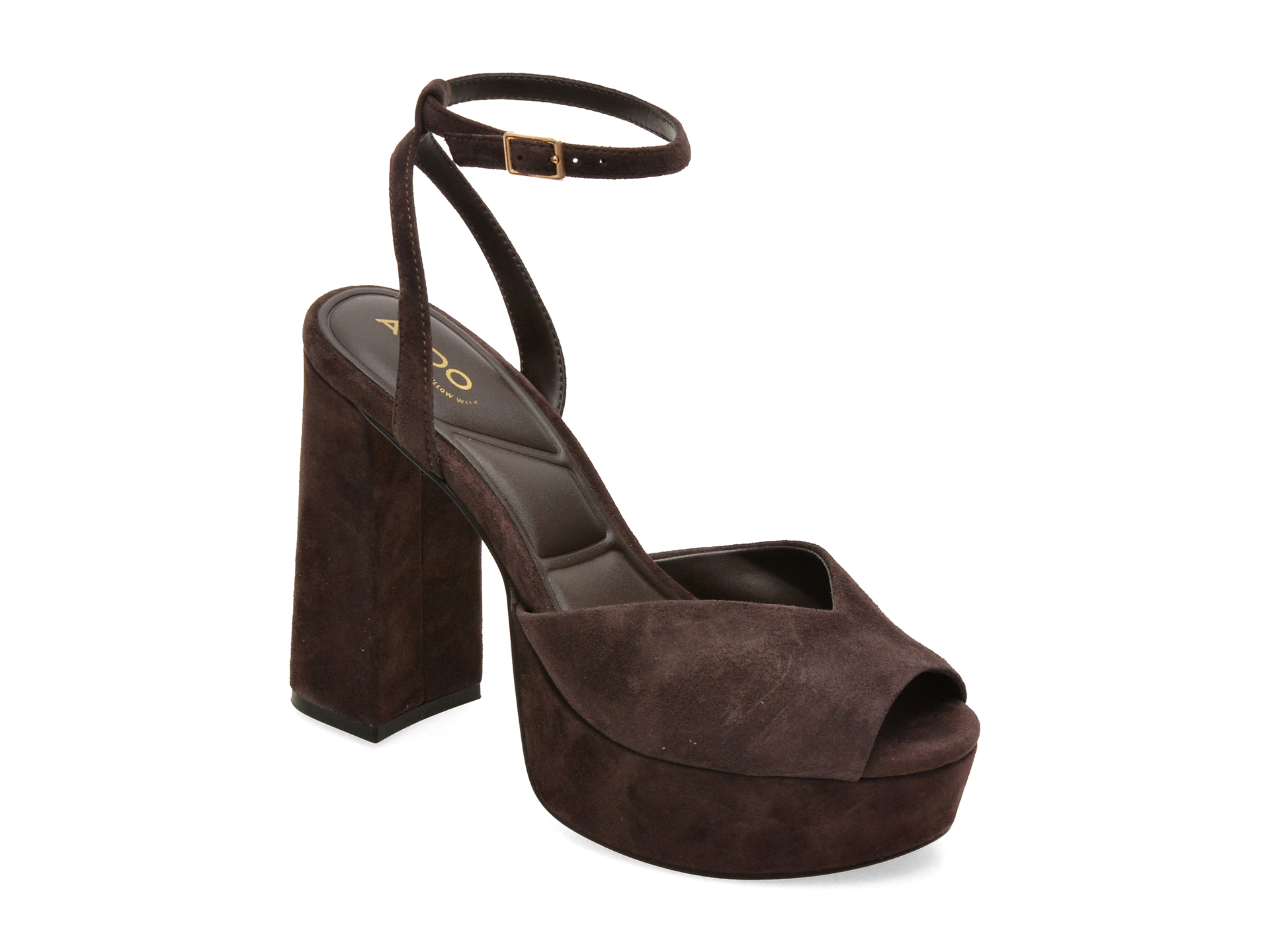 Sandale elegante ALDO maro, MONNAE 201, din piele intoarsa