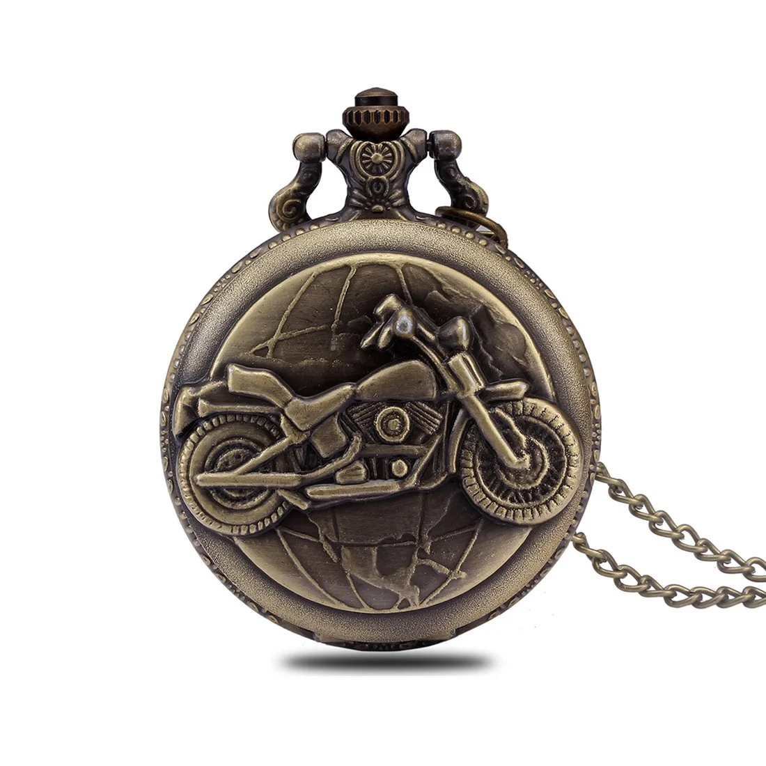 Ceas de buzunar Pava CS130, model Retro Vintage, motorbike style