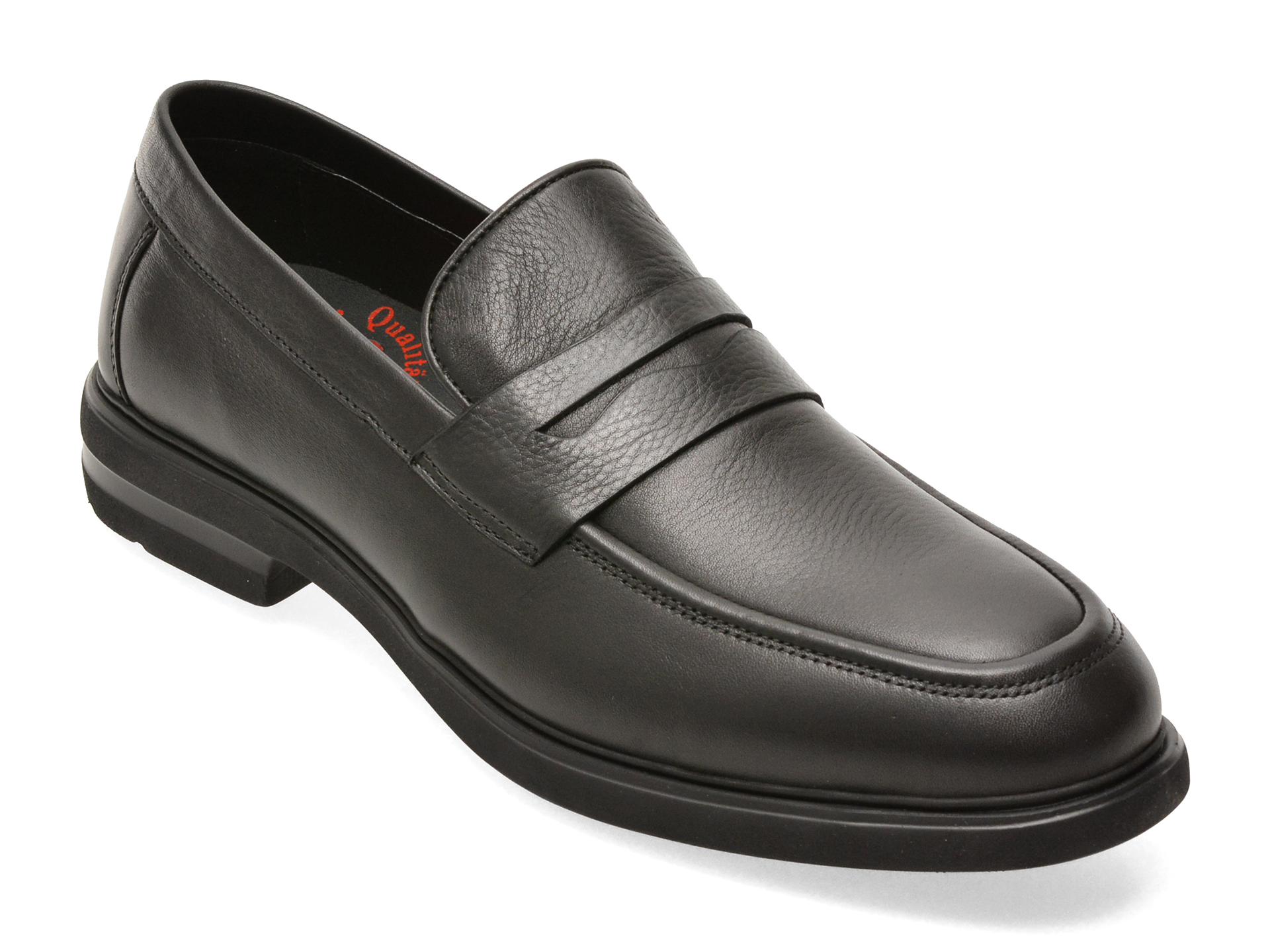 Mocasini OTTER negri, E1811, din piele naturala