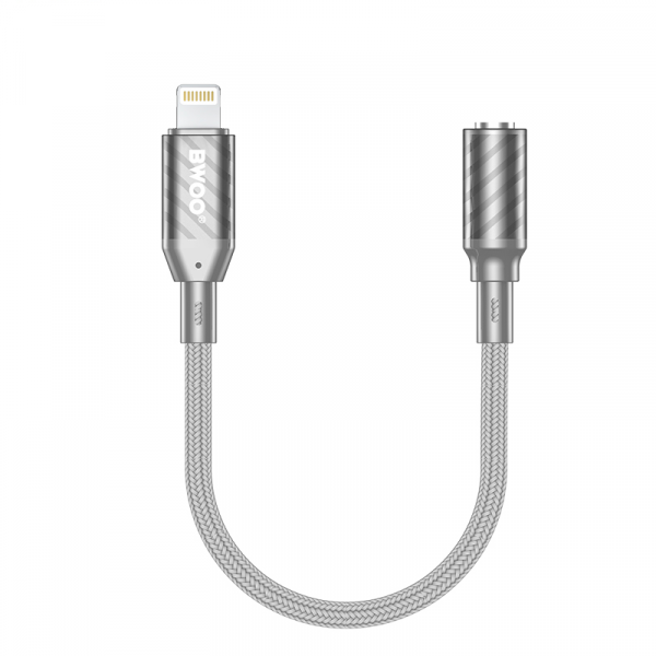 Adaptor Audio Lightning - 3.5mm BWOO BZ66, Gri