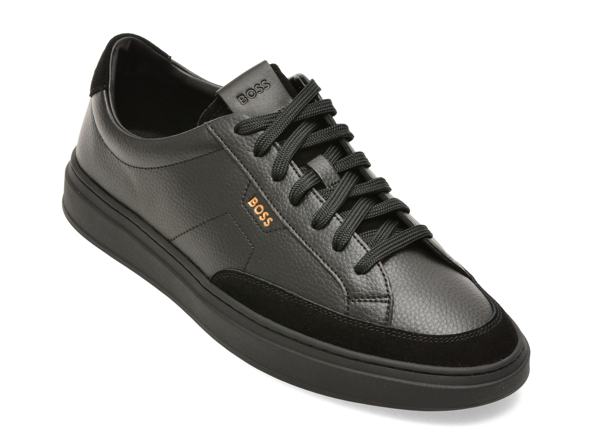 Pantofi sport BOSS negri, 8536, din piele naturala