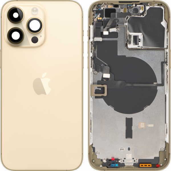 Capac Baterie Apple iPhone 14 Pro Max, Cu Carcasa Mijloc, Auriu, Swap Premium