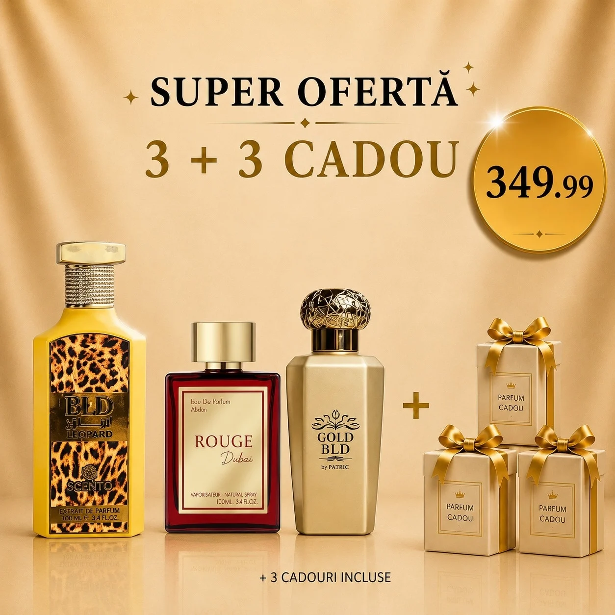 Golden Collection + 3 Parfumuri Cadou 100ml