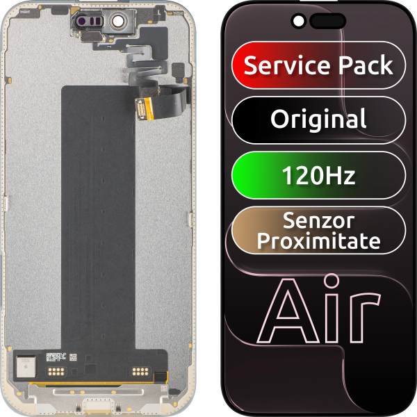 Display cu Touchscreen Apple iPhone 17 Air, cu Rama, Negru, Service Pack 661-55240