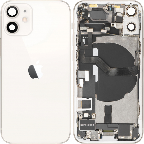 Capac Baterie Apple iPhone 12 mini, Cu Carcasa Mijloc, Full Parts, Alb, Swap Premium