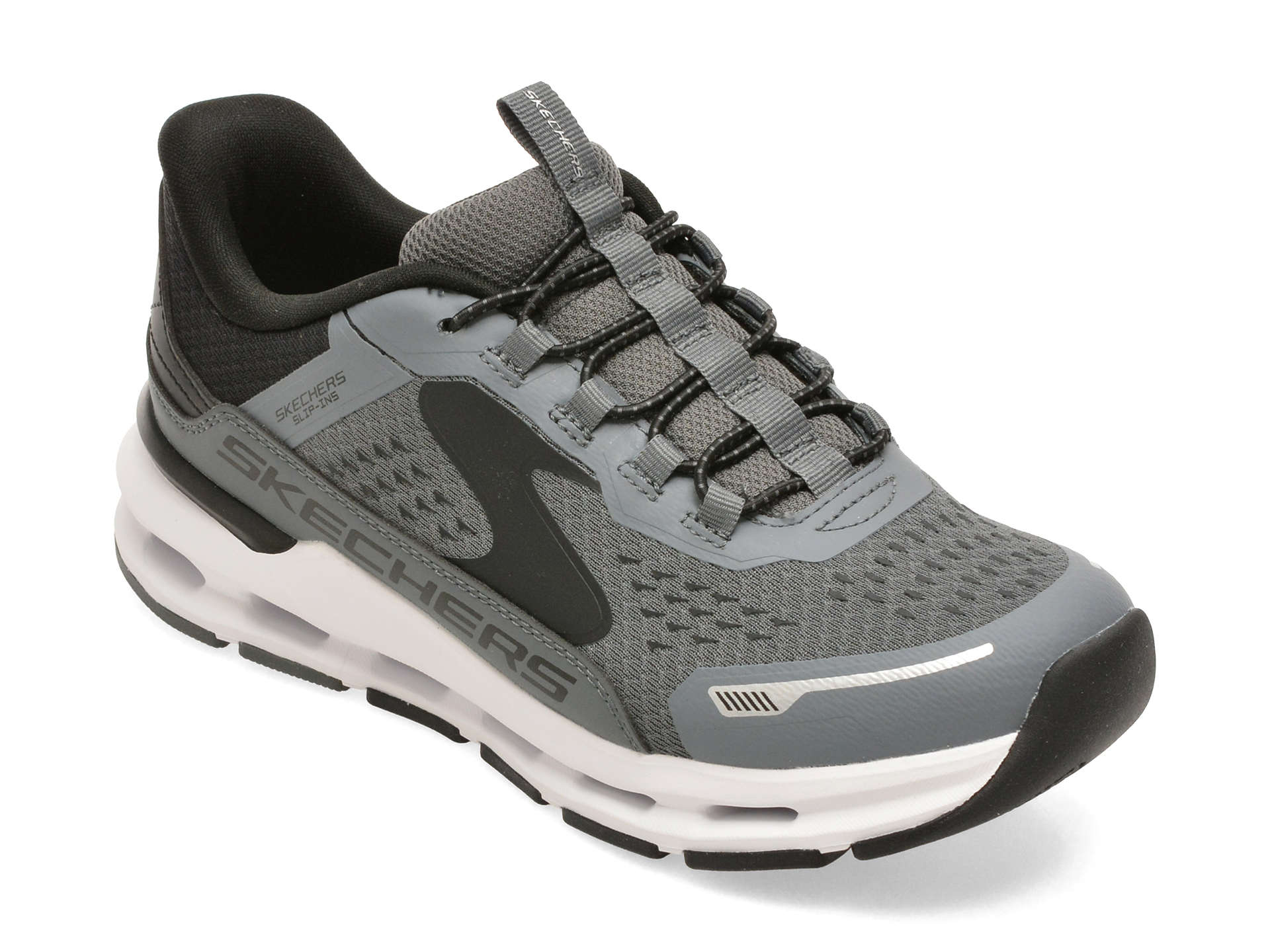 Pantofi sport SKECHERS gri, GLIDE-STEP PLUS, din material textil