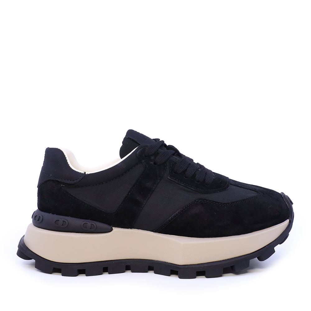 Sneakers femei Enzo Bertini negri din piele și textil 2132DP072VN