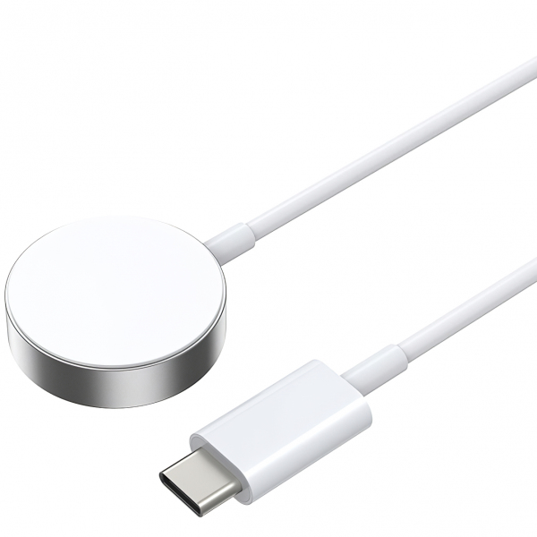 Incarcator Wireless BWOO WL-18 pentru Apple Watch Series, USB-C, Alb