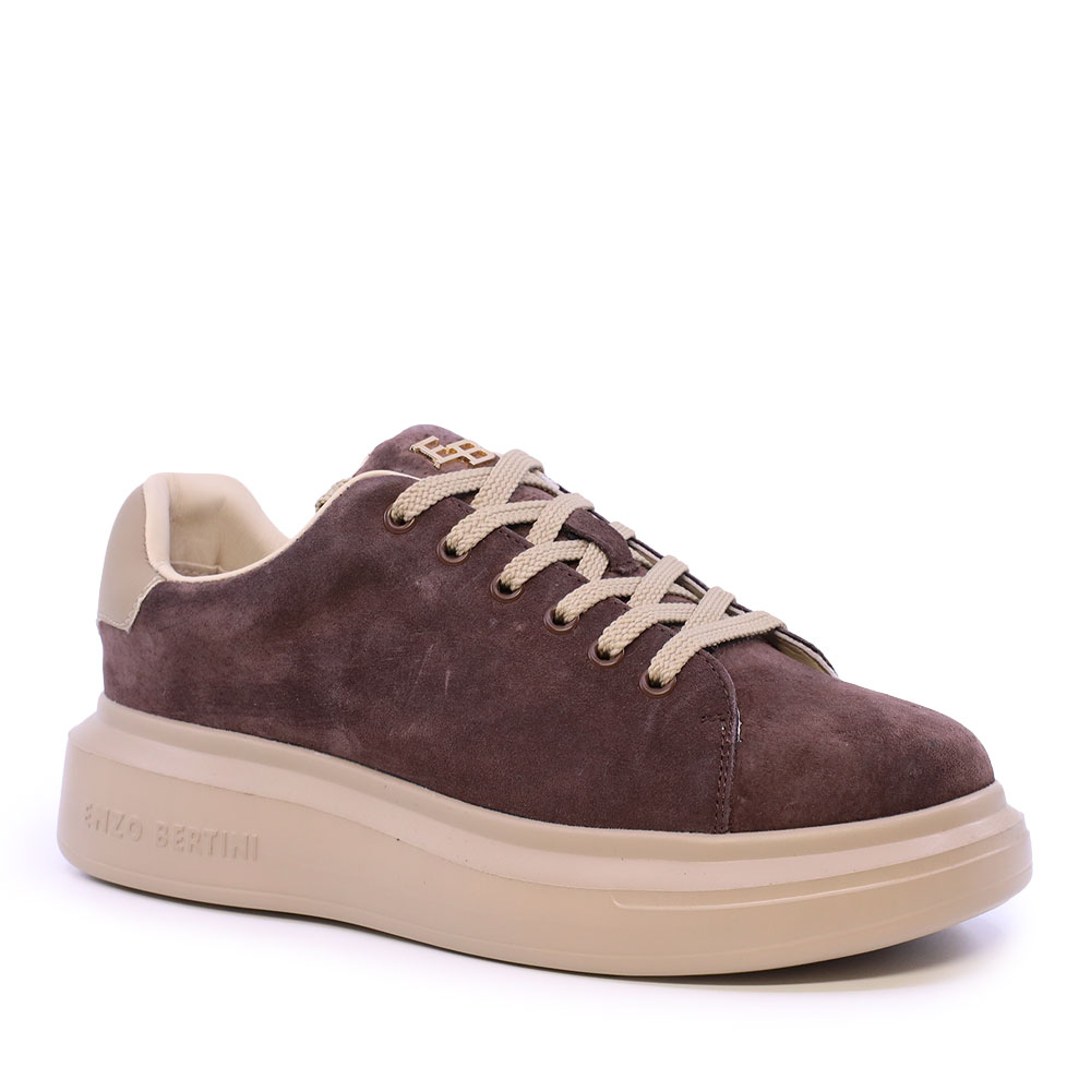 Sneakers ușori femei Benvenuti maro din piele întoarsă 3862DP585VM