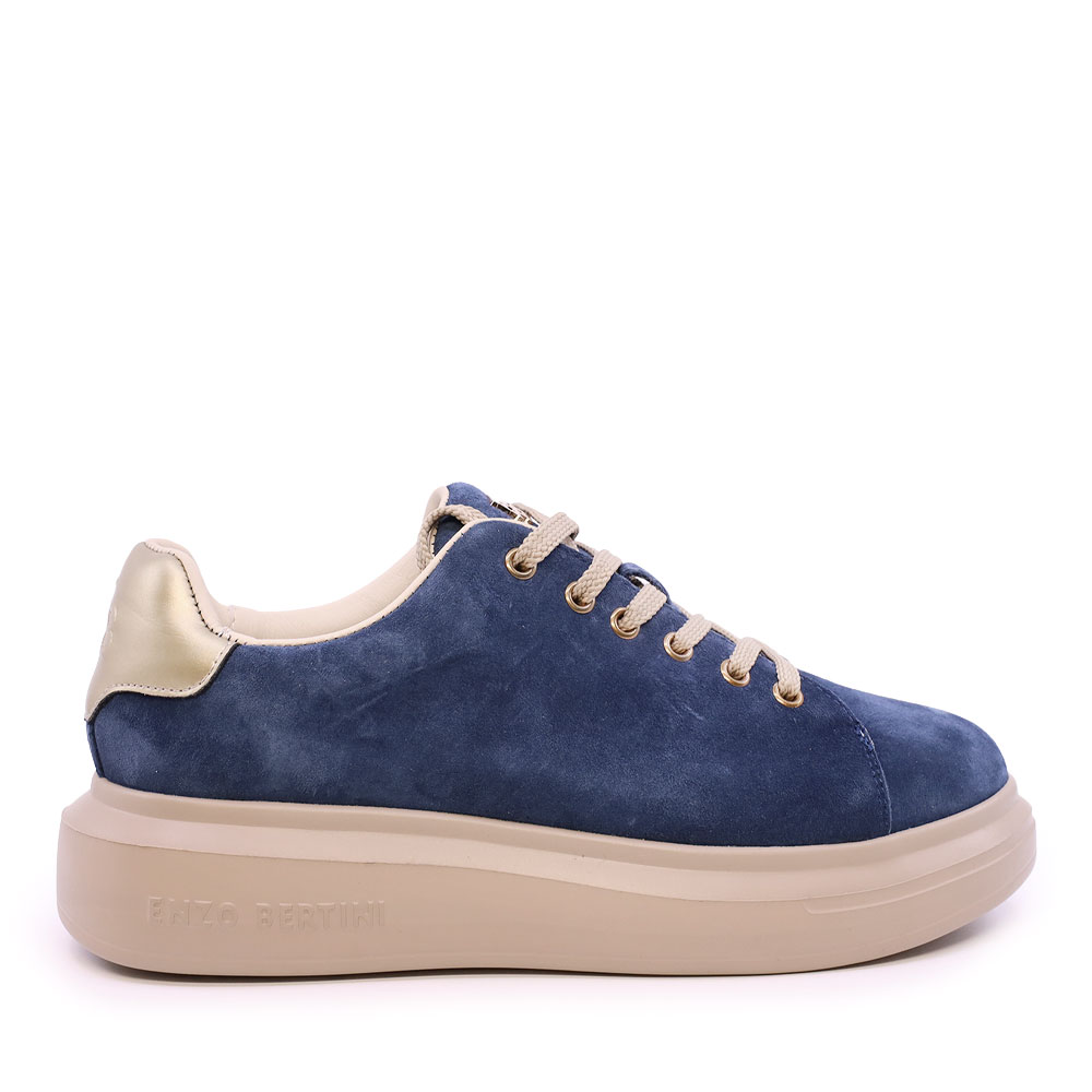 Sneakers ușori femei Benvenuti albastri din piele întoarsă 3862DP585VBL