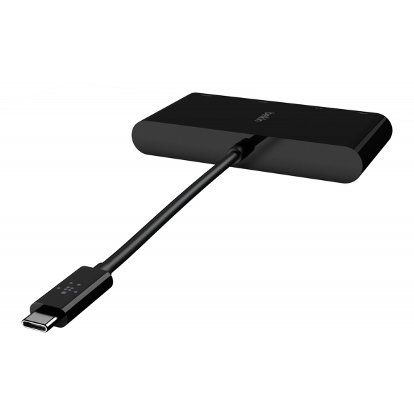 Hub USB-C Belkin Connect, 1 x USB-A 3.0 - 1 x HDMI - 1 x VGA - 1 x RJ45, Negru AVC005btBK