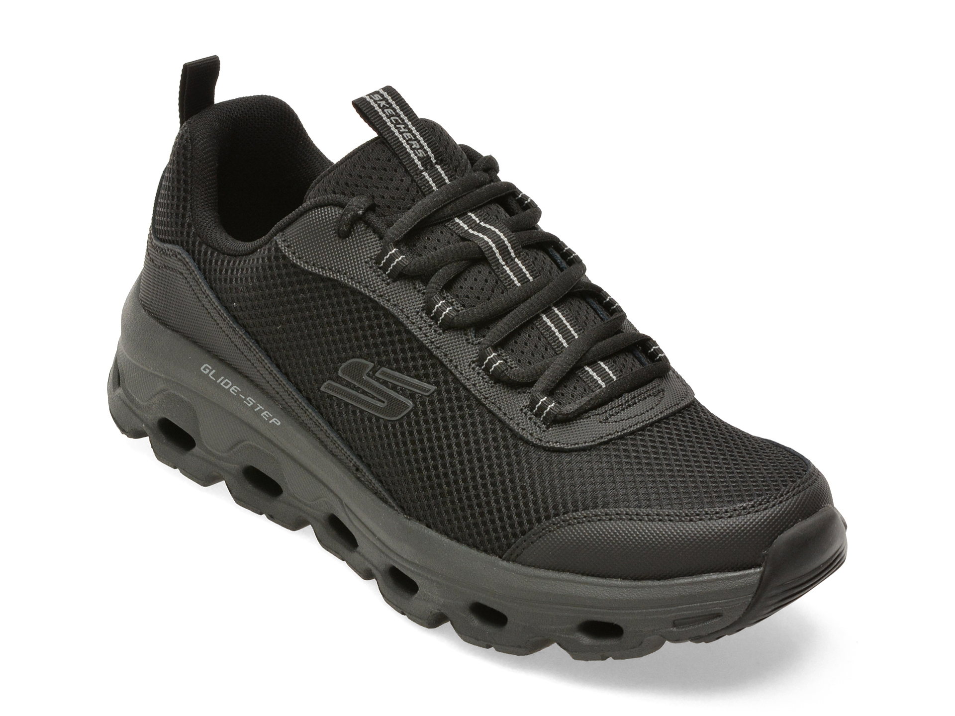 Pantofi sport SKECHERS negri, GLIDE-STEP SOLE, din material textil