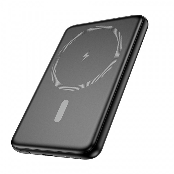 Baterie Externa Wireless HOCO J140A, 5000mAh, 20W, PD + FQI, 1 x QI - 1 x USB-C, Neagra