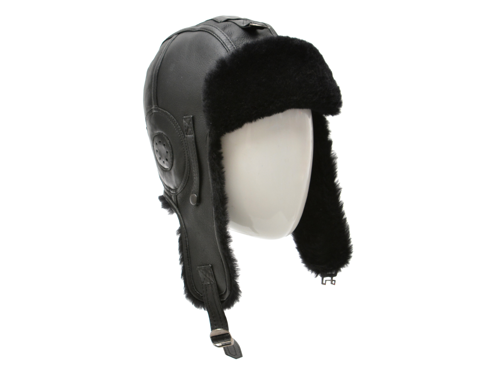 Caciula KLOP neagra, 041K, din piele naturala