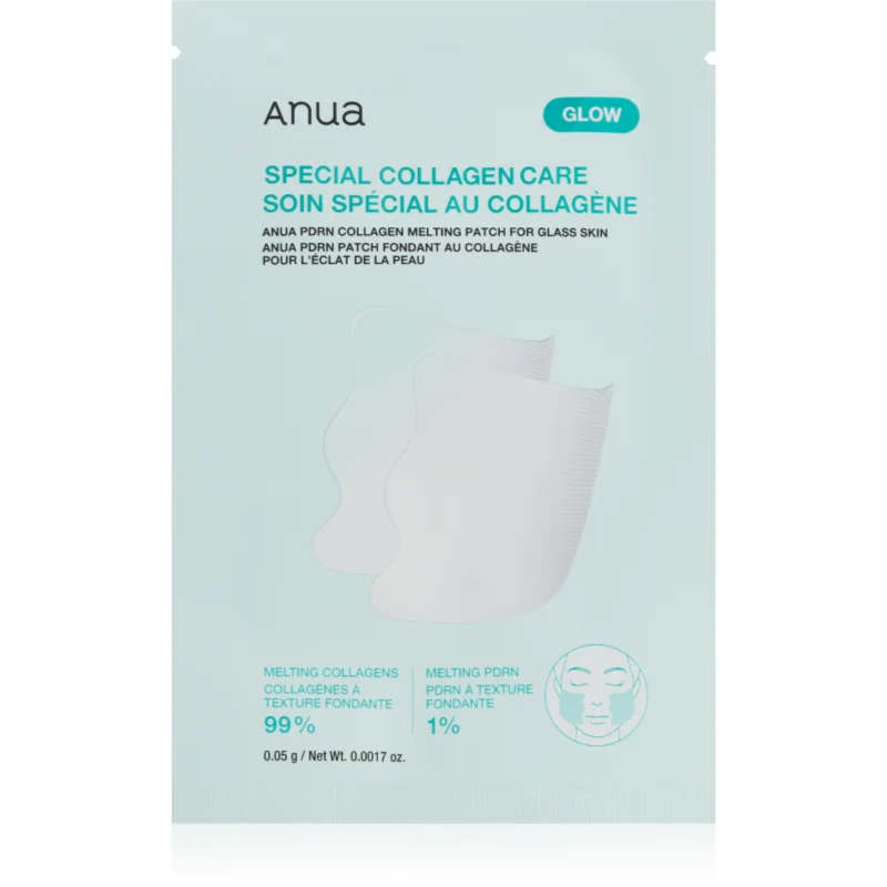 Anua PDRN Collagen Melting Patch for Glass Skin masca pentru albirea tenului nutritie si hidratare 4 buc