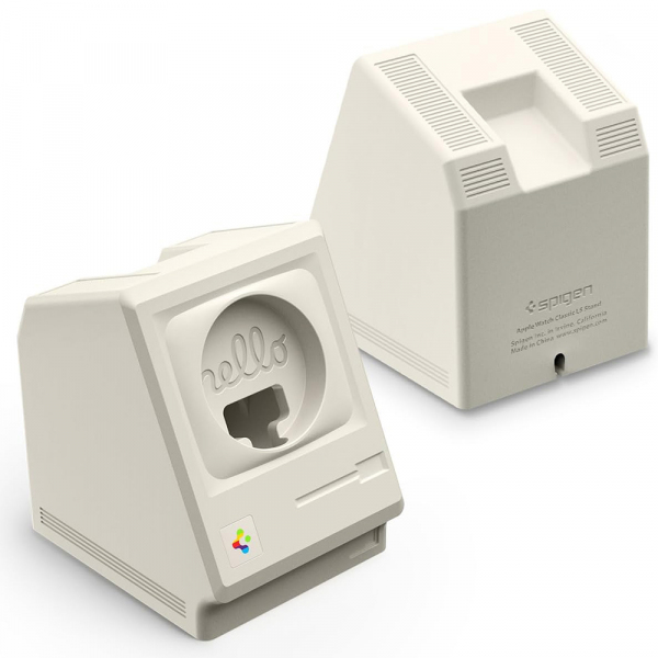 Suport Spigen Classic LS pentru Incarcator Wireless Apple Watch Series, Crem AMP11668