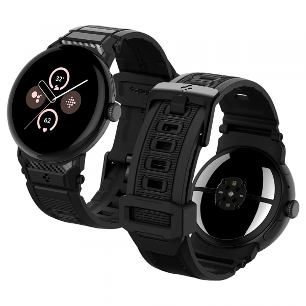 Curea Spigen Rugged pentru Google Pixel Watch 45mm Series, Neagra AMP07600
