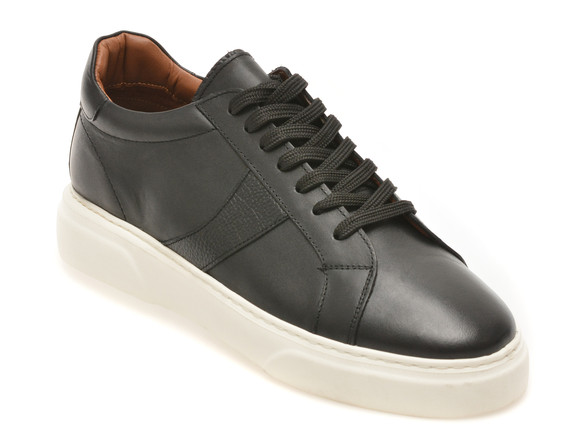 Pantofi sport LOST negri, LST103, din piele naturala