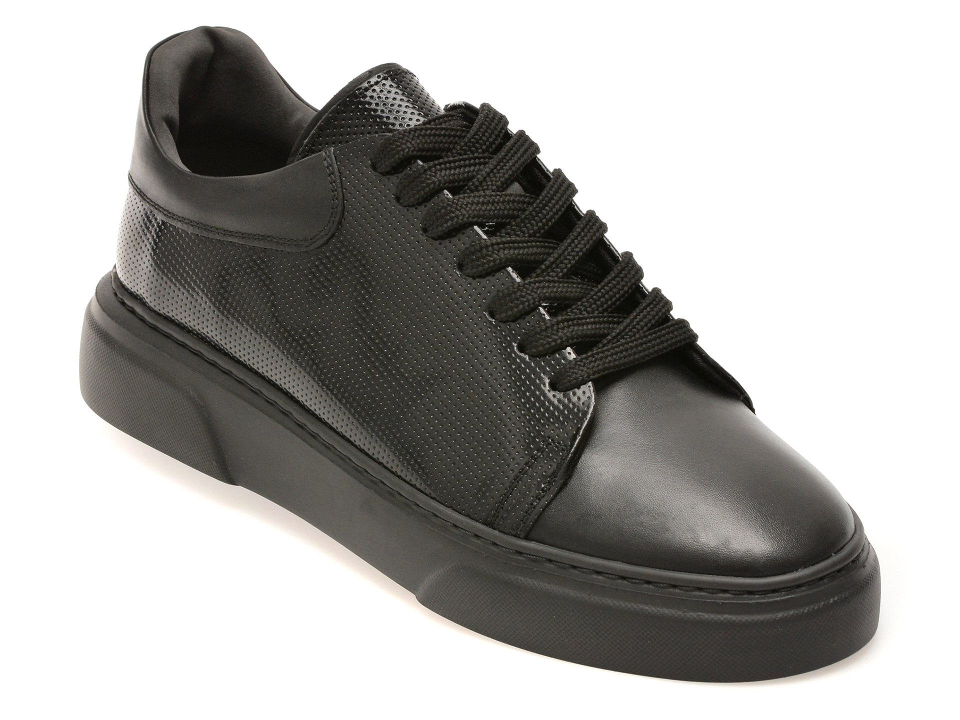 Pantofi sport LOST negri, LST111, din piele naturala