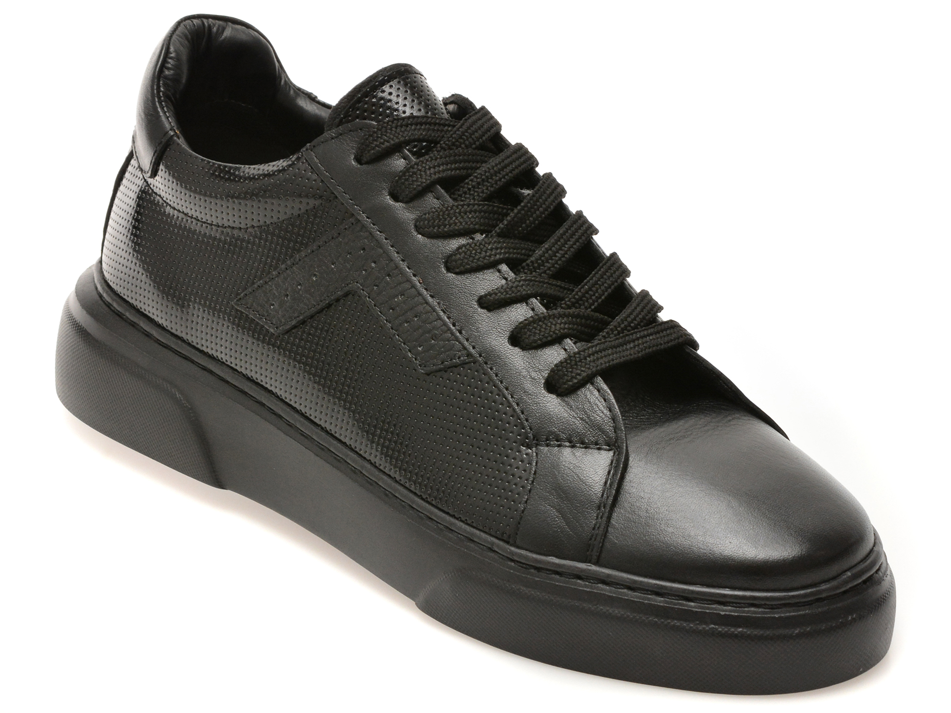 Pantofi sport LOST negri, LST122, din piele naturala