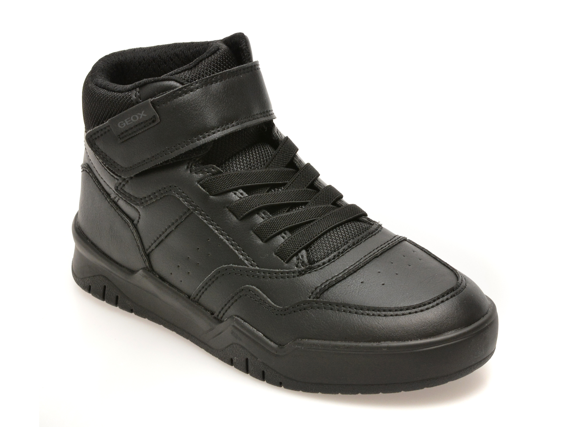 Ghete GEOX negre, J367RF, din piele ecologica