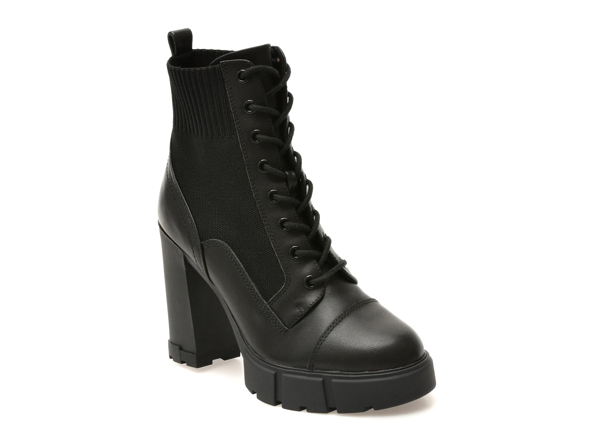 Ghete ALDO negre, REBEL 001, din piele naturala si material textil