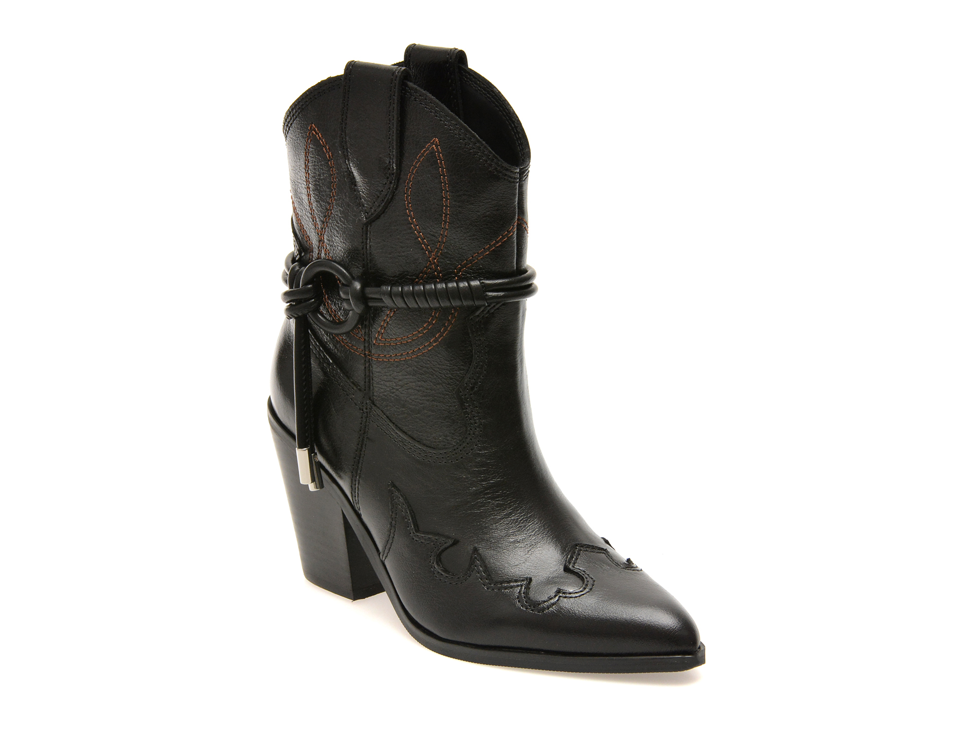 Ciocate ALDO negre, NUWESTERN 001, din piele naturala