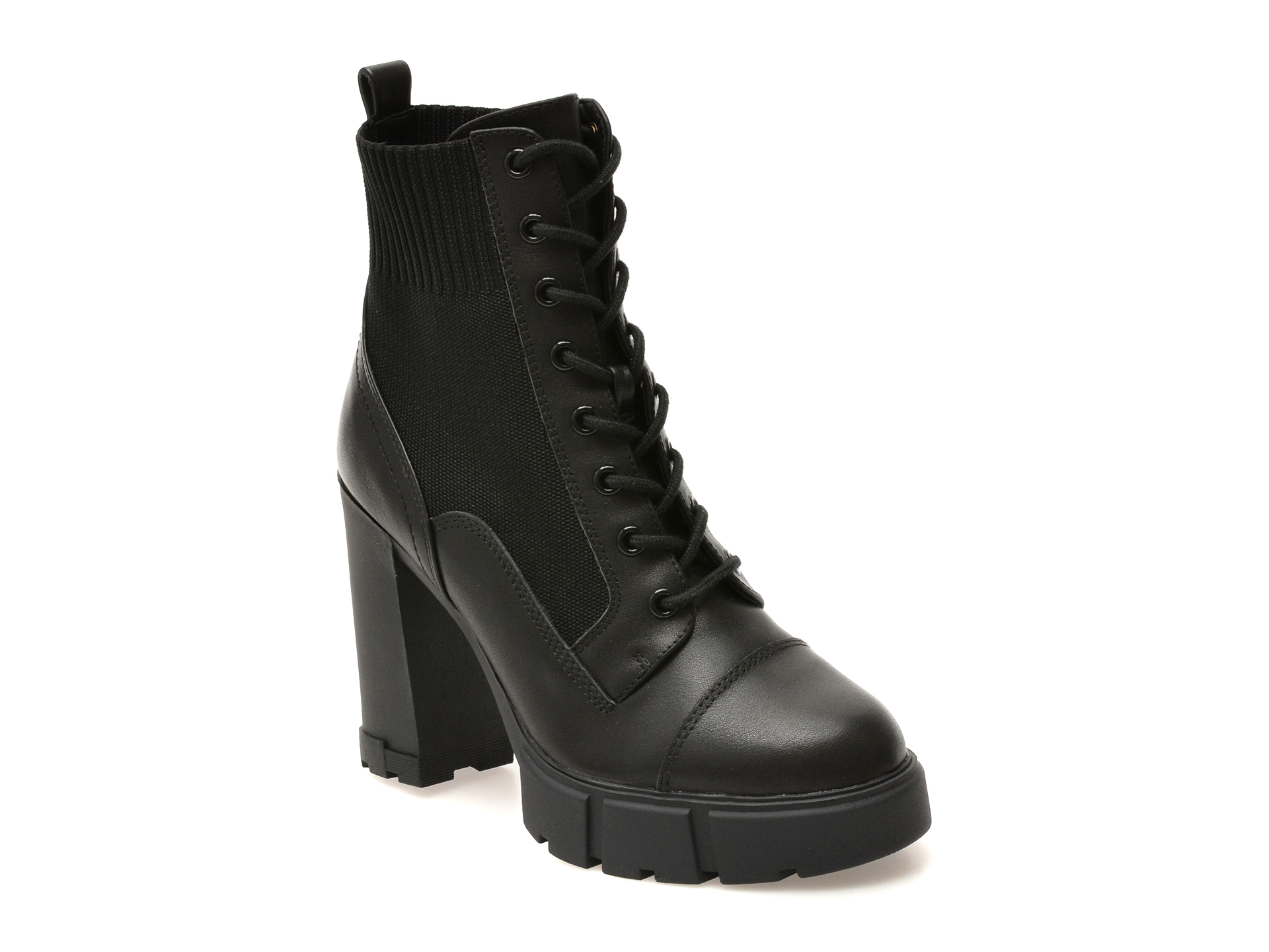 Ghete ALDO negre, REBEL 001, din piele naturala si material textil