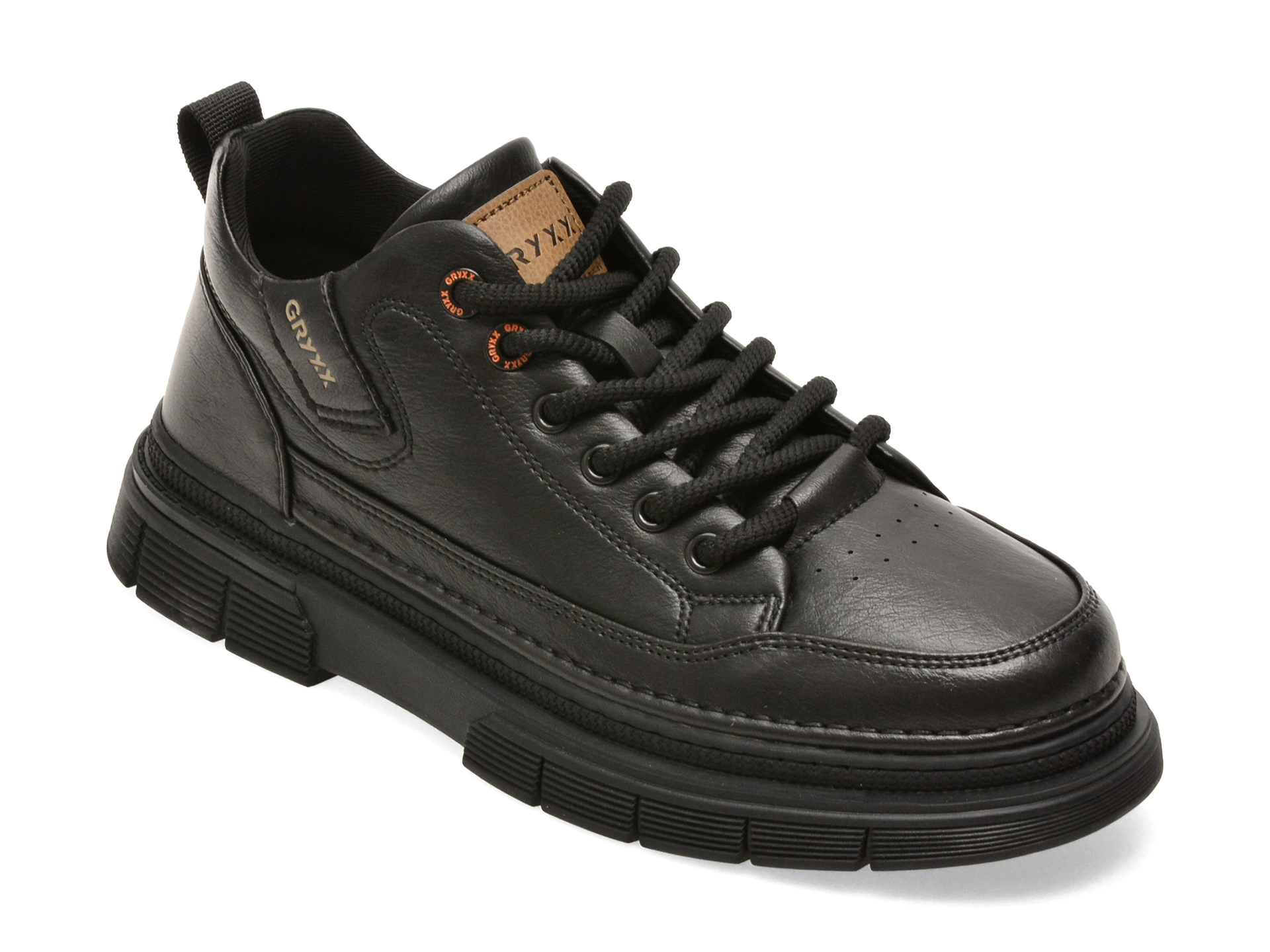 Ghete GRYXX negre, 2010, din piele naturala