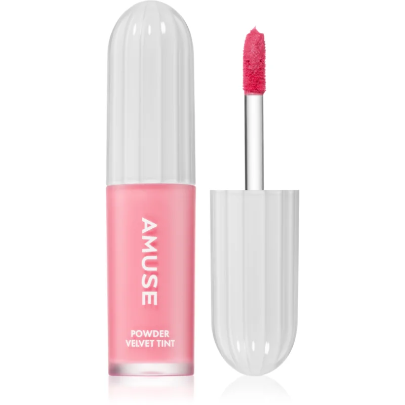 AMUSE Powder Velvet Tint Ruj de buze lichid, de lunga durata cu efect matifiant culoare 01 Rare Peach 3.3 g