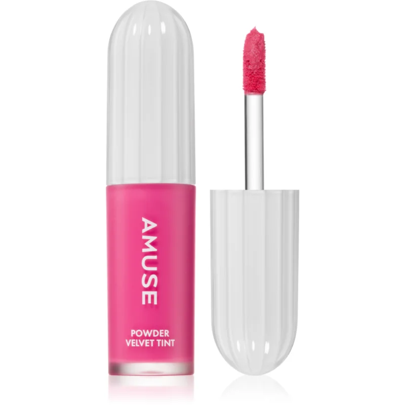 AMUSE Powder Velvet Tint Ruj de buze lichid, de lunga durata cu efect matifiant culoare 08 Berry Pop 3.3 g