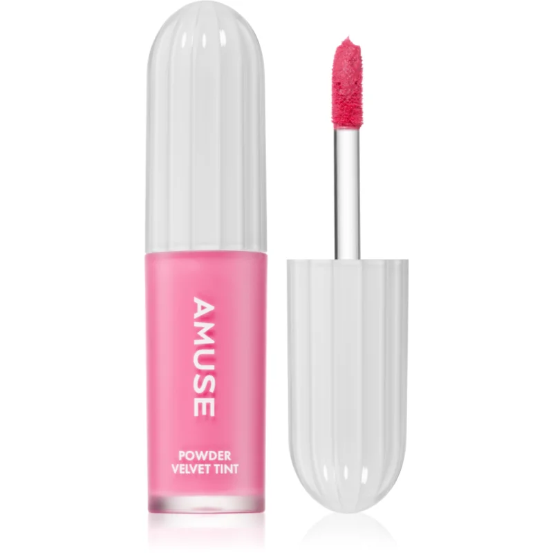 AMUSE Powder Velvet Tint Ruj de buze lichid, de lunga durata cu efect matifiant culoare 07 Salty Grape 3.3 g