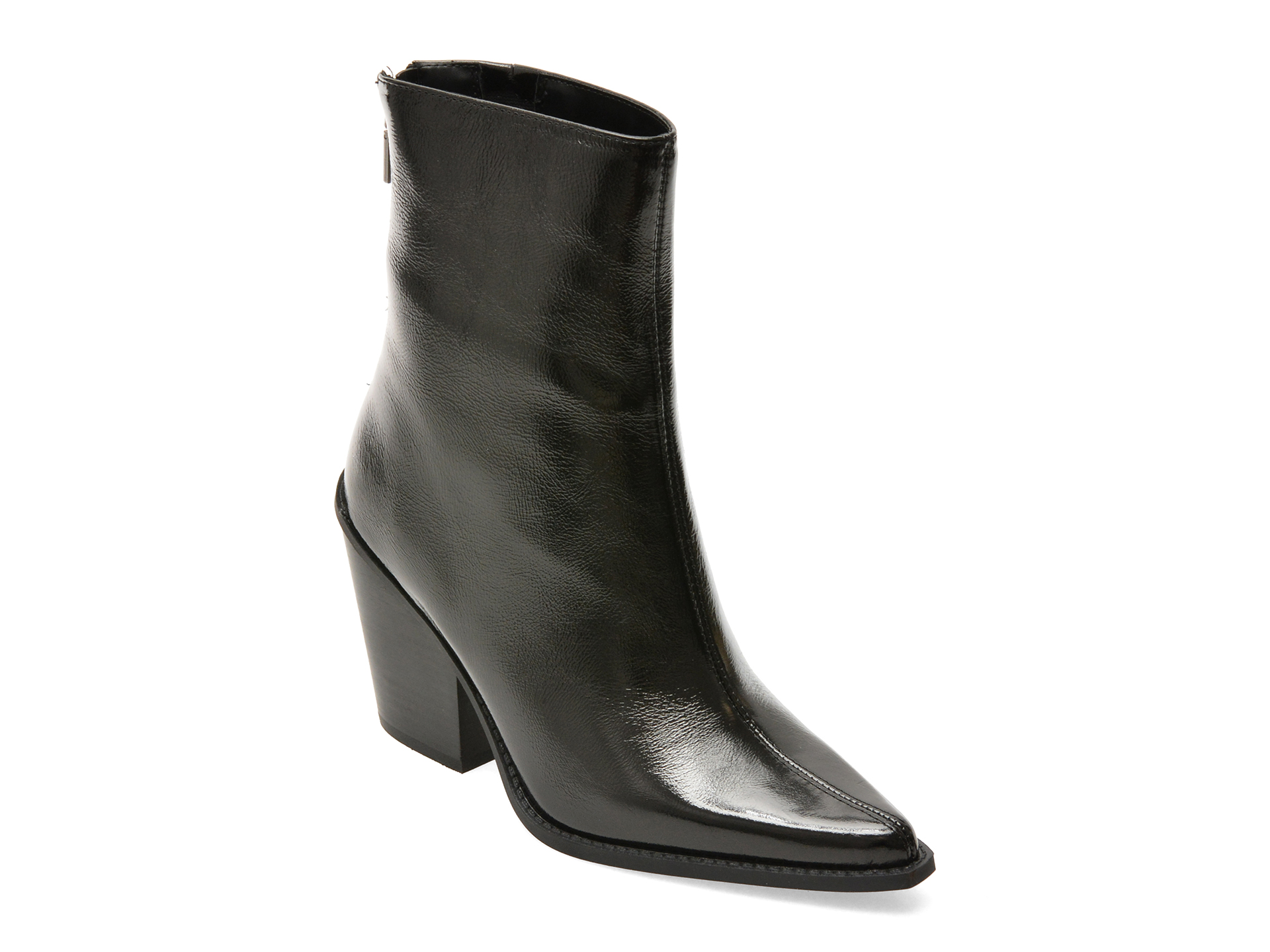 Botine elegante ALDO negre, NORELLE 001, din piele naturala lacuita