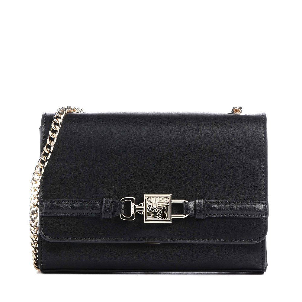Poșetă crossbody femei Steve Madden Zelda neagra cu logo 1662POSSBzeldaN