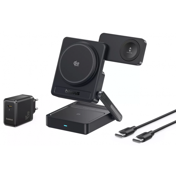 Incarcator Retea Wireless Baseus PicoGo AF21 3in1, 35W, Negru E0205401