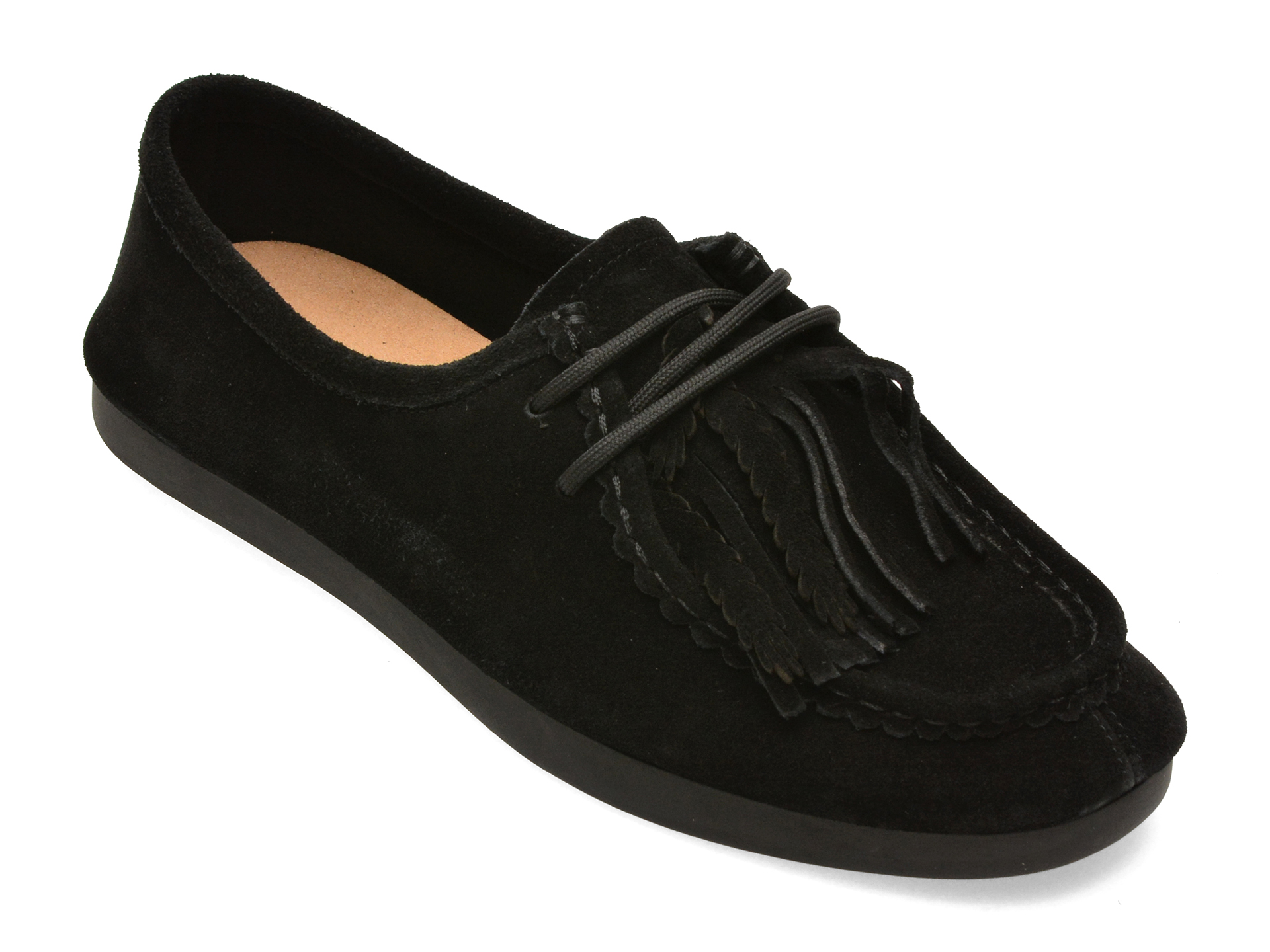 Mocasini EPICA negri, 25626, din piele intoarsa
