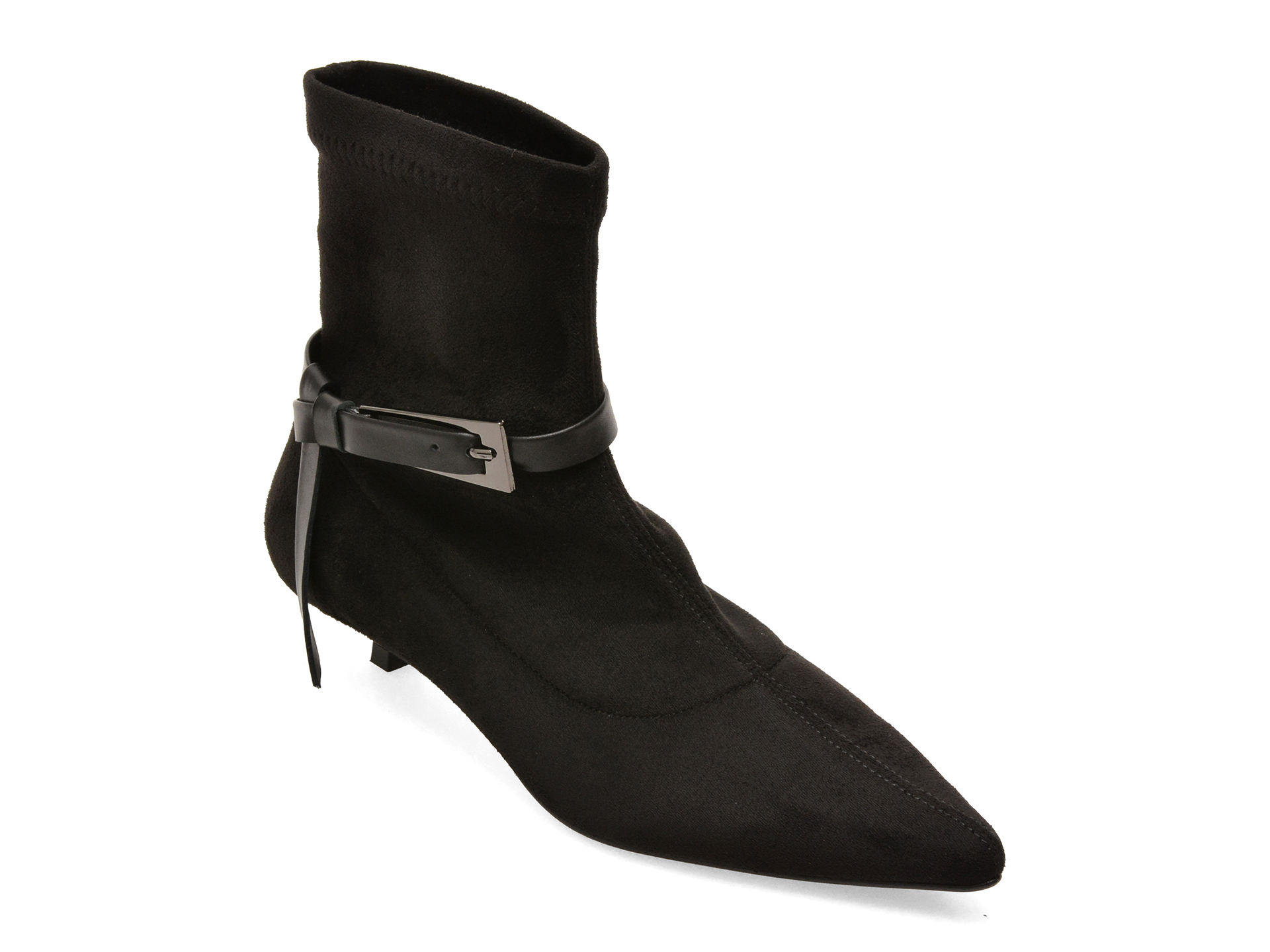 Botine elegante EPICA negre, 6531215, din material textil