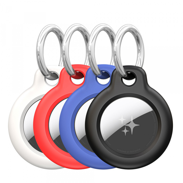Husa DUX DUCIS Secure pentru Apple AirTag, Set 4 bucati, Neagra / Alba / Albastra / Rosie