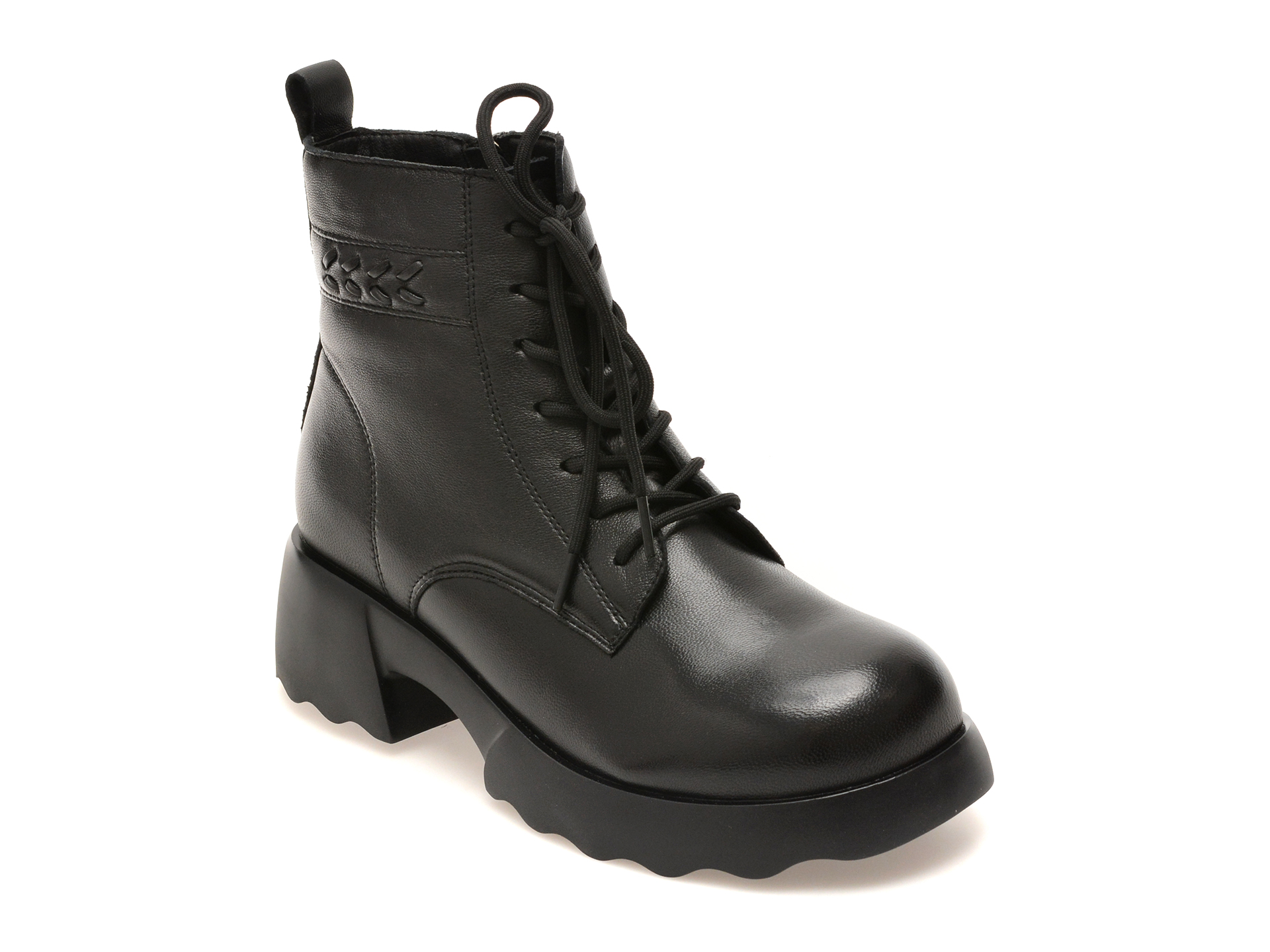 Ghete GRYXX negre, 8627, din piele naturala