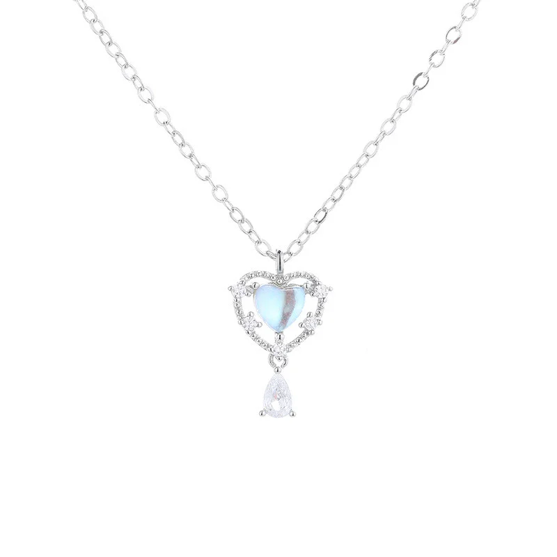 Lantisor argint 925, JW562, model inima, placat cu rodiu
