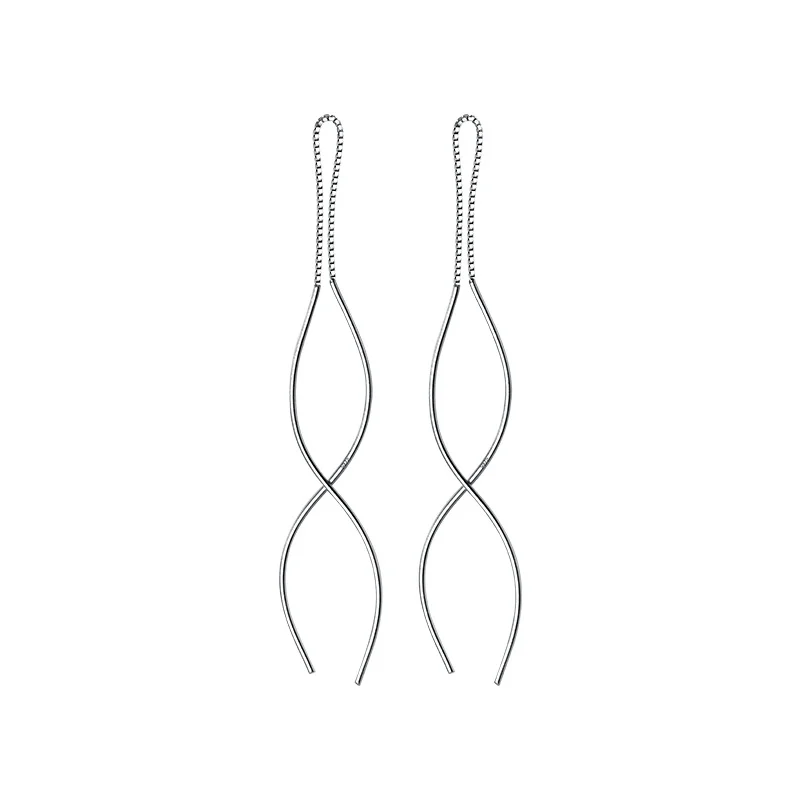 Cercei lungi argint 925, JW1074, model elegant, placati cu rodiu