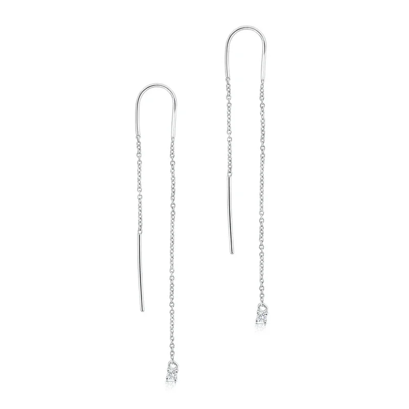 Cercei lungi argint 925, JW1070, model cu zirconiu, placati cu rodiu