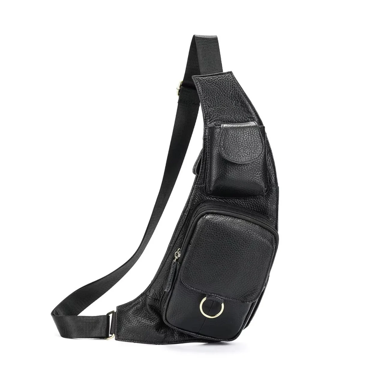 Geanta pentru barbati, Elrohir GT3313, piele naturala, Negru