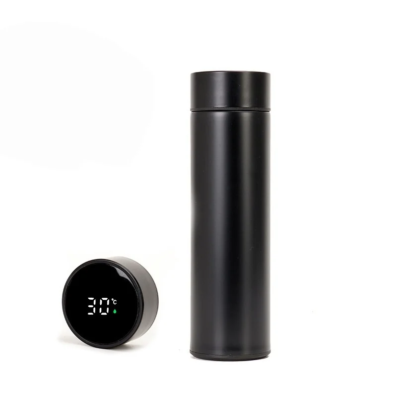 Termos Inteligent din Inox, cu Afișaj LED, 500 ml, TRM01, Negru